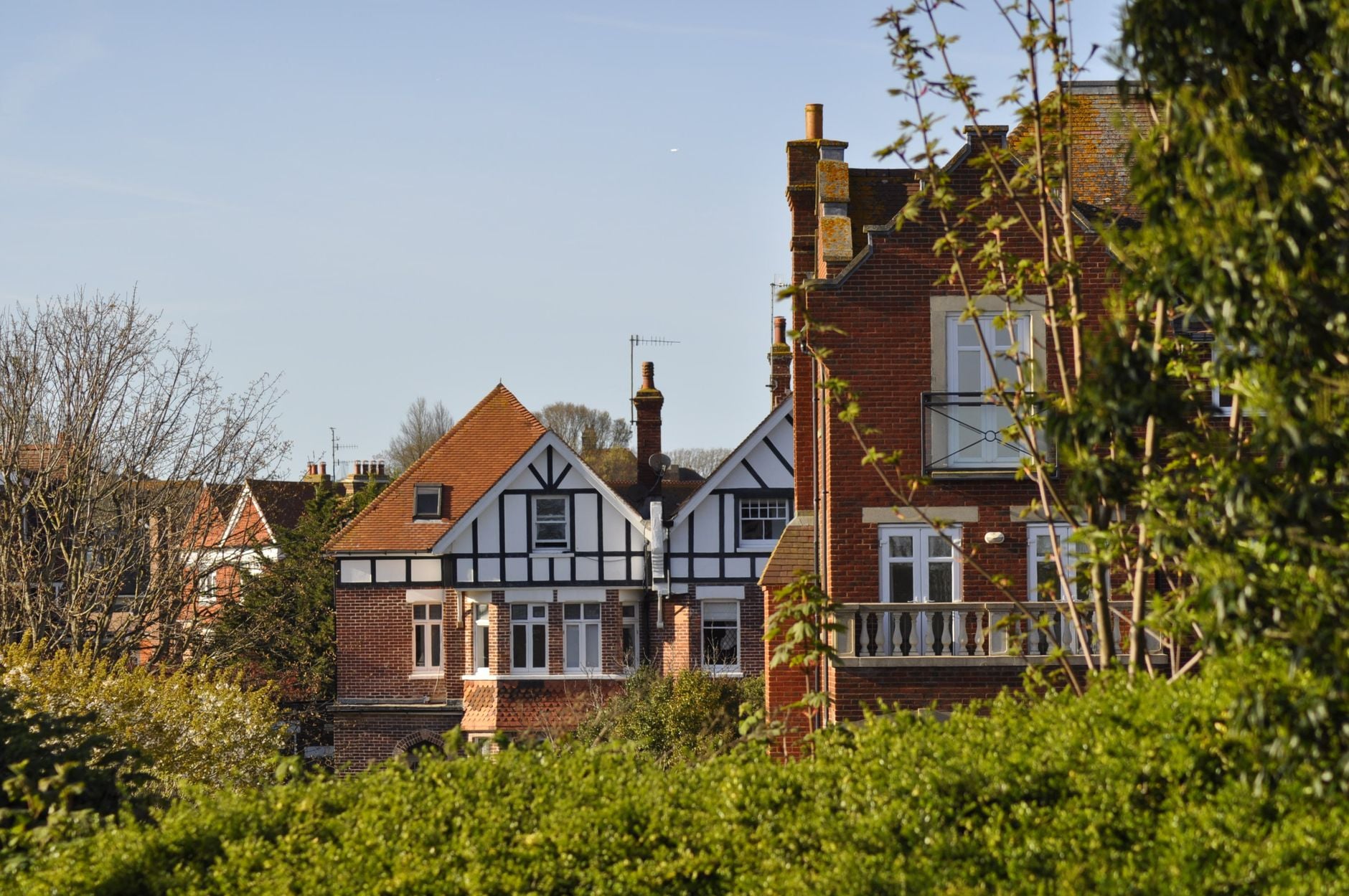 Charming traditional English homes in a peaceful Eastbourne neighborhood.